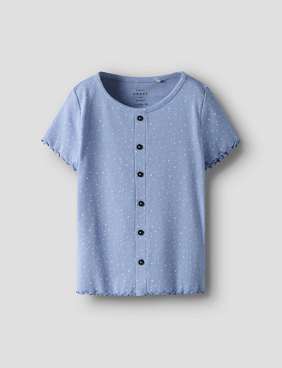 name it - NKFVEMIA AOP SS SLIM TOP - kortärmade t-shirts - serenity - 0