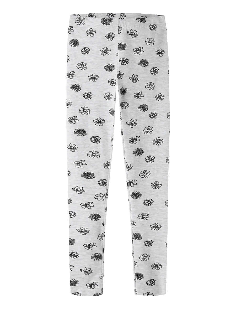 name it - NKFVIVIAN AOP LEGGING - leggings - light grey melange - 0