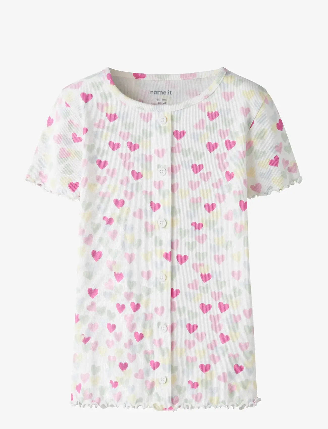 name it - NMFVEMIA AOP SS SLIM TOP - lühikeste varrukatega t-särgid - cloud dancer - 1