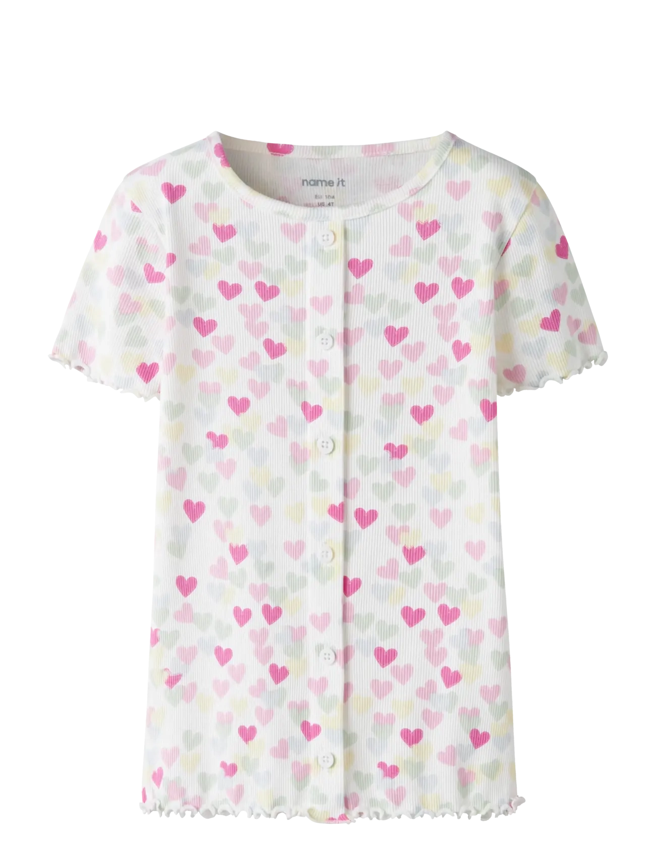 name it NMFVEMIA AOP SS SLIM TOP - name it - CLOUD DANCER / white