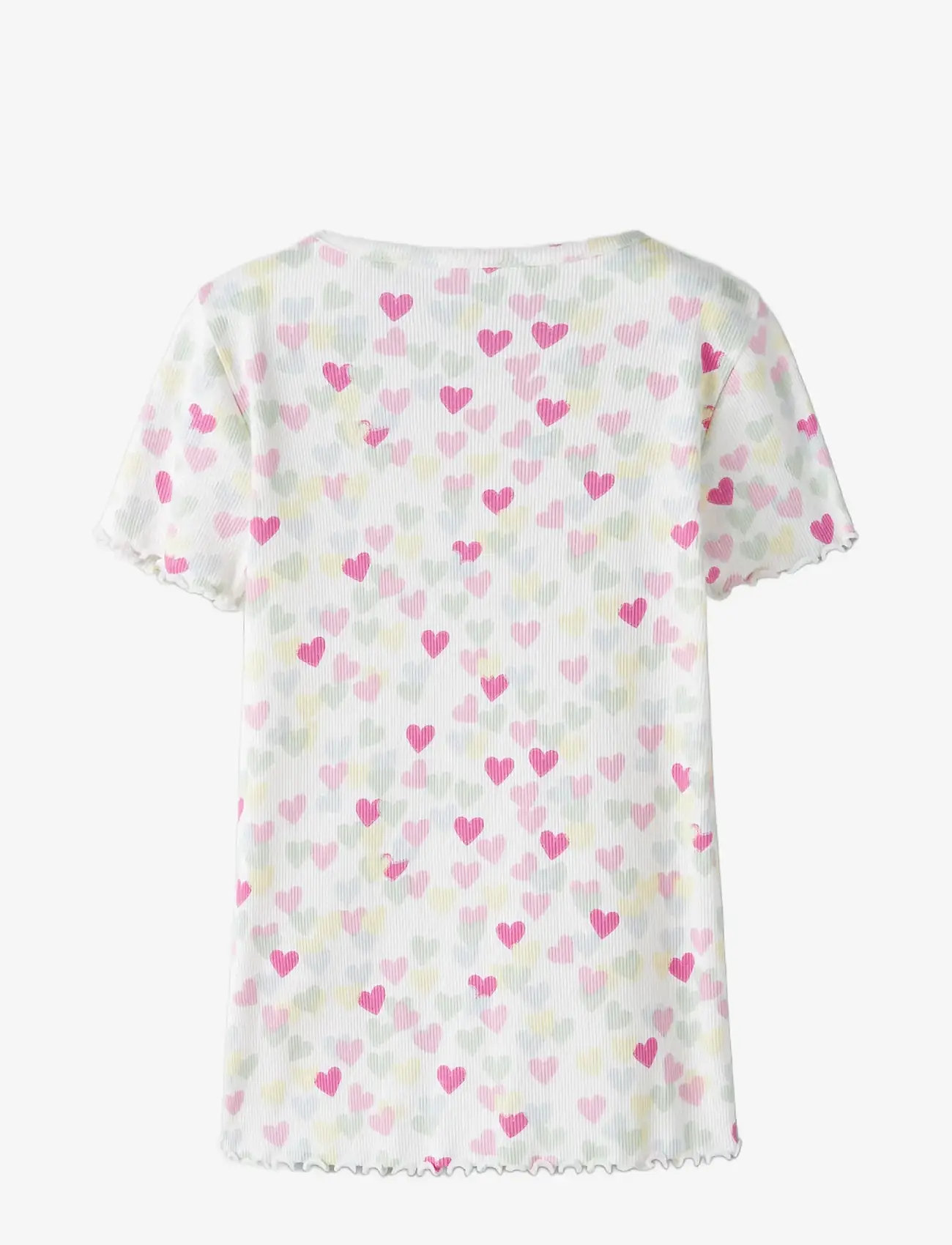 name it - NMFVEMIA AOP SS SLIM TOP - lühikeste varrukatega t-särgid - cloud dancer - 2