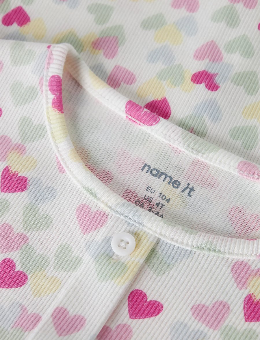 name it - NMFVEMIA AOP SS SLIM TOP - kurzärmelige - cloud dancer - 3