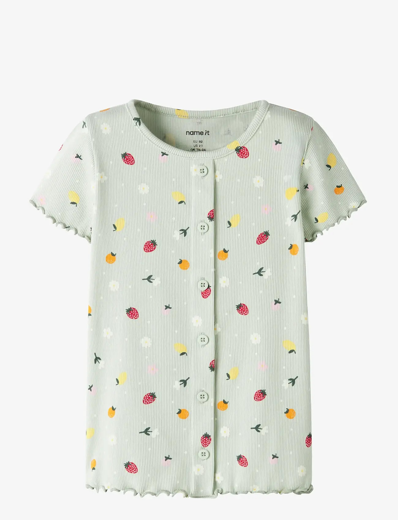 name it - NMFVEMIA AOP SS SLIM TOP - kurzärmelige - pale aqua - 1