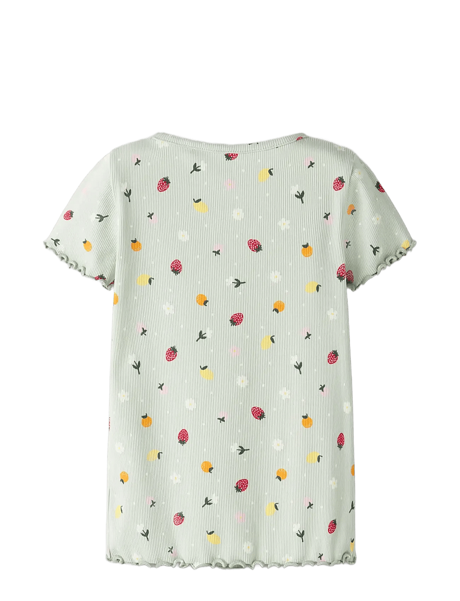 name it - NMFVEMIA AOP SS SLIM TOP - kurzärmelige - pale aqua - 2