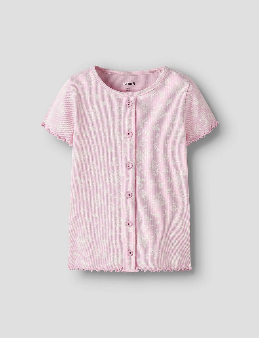 name it - NMFVEMIA AOP SS SLIM TOP - kurzärmelige - pirouette - 0