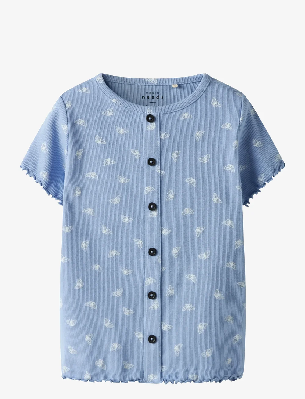 name it - NMFVEMIA AOP SS SLIM TOP - kurzärmelige - serenity - 0