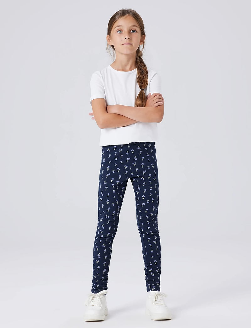 name it - NKFVIVIAN AOP LEGGING NOOS - leggings - dark sapphire - 0
