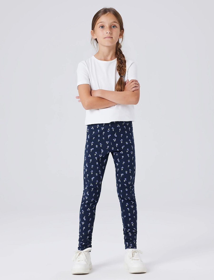 name it - NKFVIVIAN AOP LEGGING NOOS - leggings - dark sapphire - 0