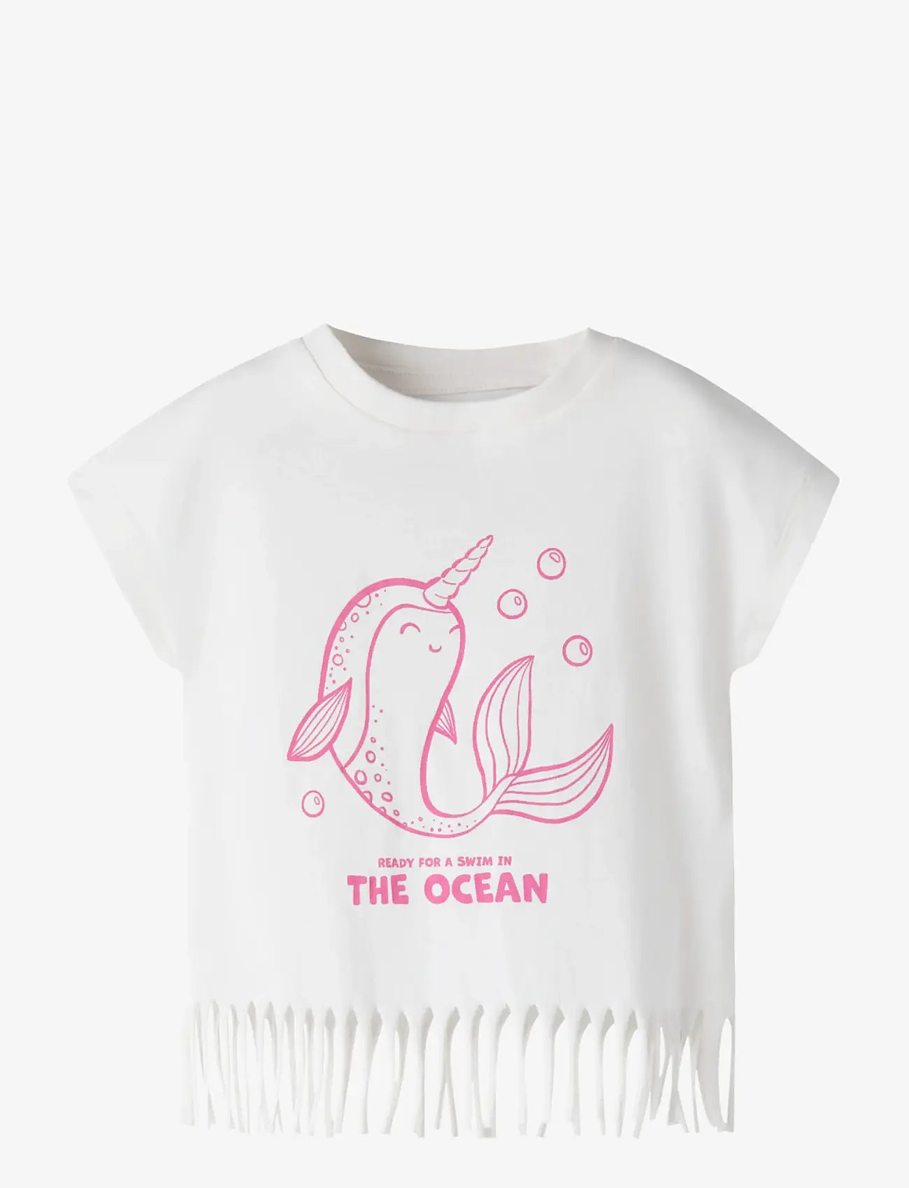 name it - NMFVALONE CAPSL SHORT TOP - kurzärmelige - cloud dancer - 0
