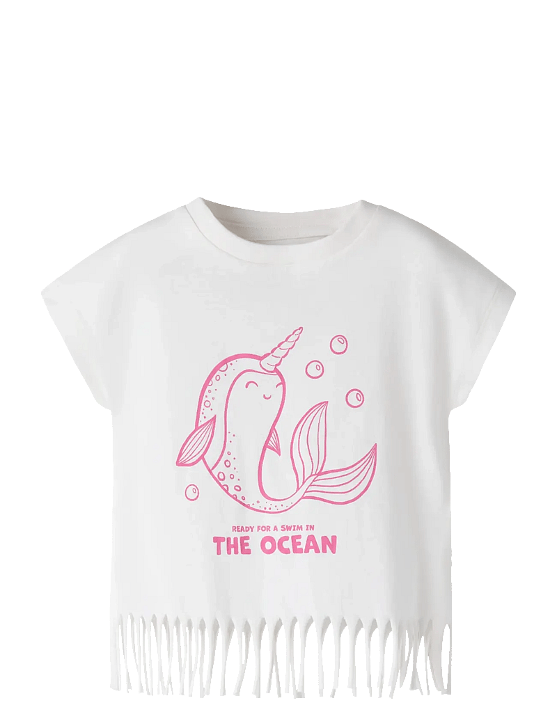 name it - NMFVALONE CAPSL SHORT TOP - kortærmede t-shirts - cloud dancer - 0