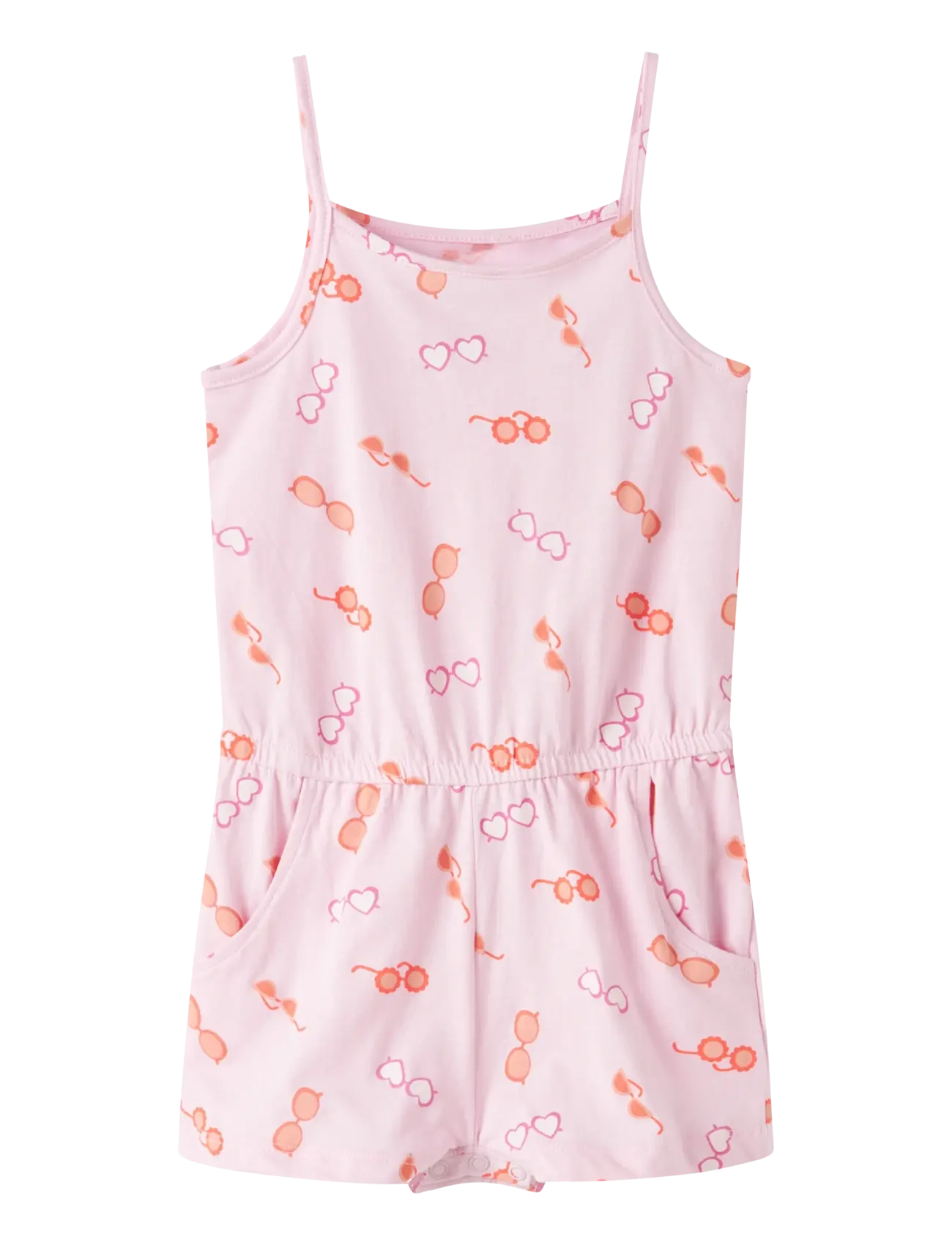 name it Nmfvigga Strap Suit, Børn, Blomstret Playsuit, Pink, Str: 98