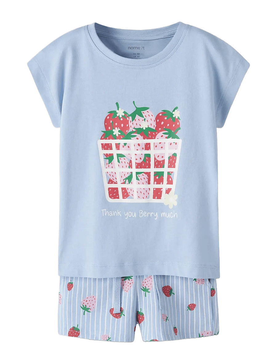 name it - NMFVIGEA CAPSL TOP SET - komplektid lühikeste varrukatega t-särgiga - chambray blue - 3