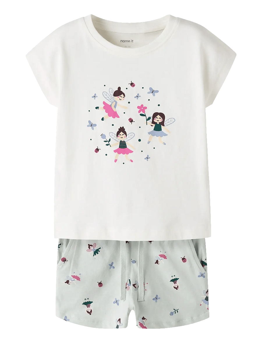 name it - NMFVIGEA CAPSL TOP SET - komplektid lühikeste varrukatega t-särgiga - cloud dancer - 0