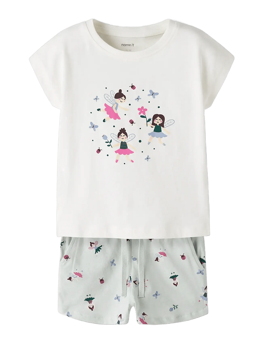 name it - NMFVIGEA CAPSL TOP SET - komplektid lühikeste varrukatega t-särgiga - cloud dancer - 2