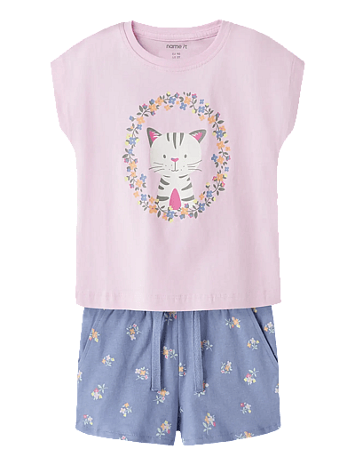 name it NMFVIGEA CAPSL TOP SET - Komplektai su marškinėliais trumpomis rankovėmis - PIROUETTE / pink/rose