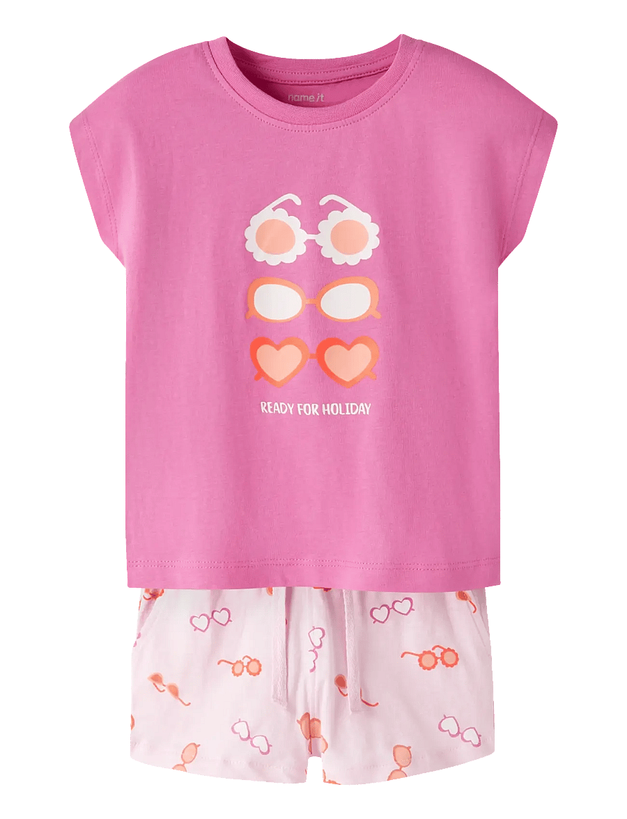 name it - NMFVIGEA CAPSL TOP SET - komplektid lühikeste varrukatega t-särgiga - strawberry moon - 0