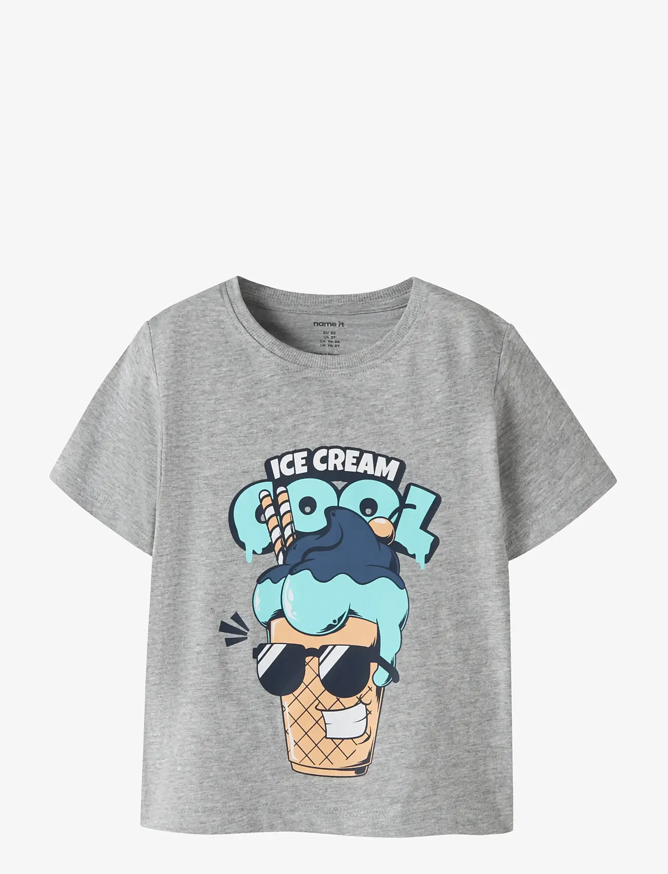 name it - NMMVAGNO SS LOOSE TOP - short-sleeved t-shirts - grey melange - 0
