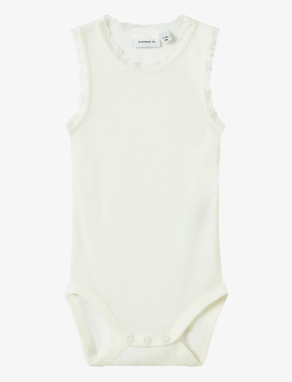 name it - NBFWANG WOOL NEEDLE TANK BODY - base layer baby - snow white - 0