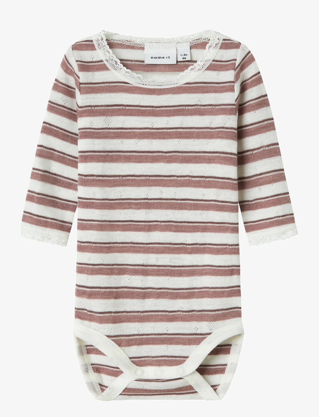 name it - NBFWANG WOOL NEEDLE LS BODY NOOS - uldundertøj baby - antler - 1