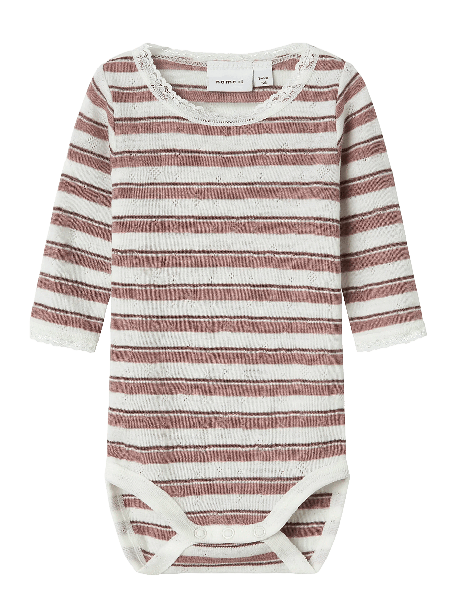 name it - NBFWANG WOOL NEEDLE LS BODY NOOS - underställ baby - antler - 1