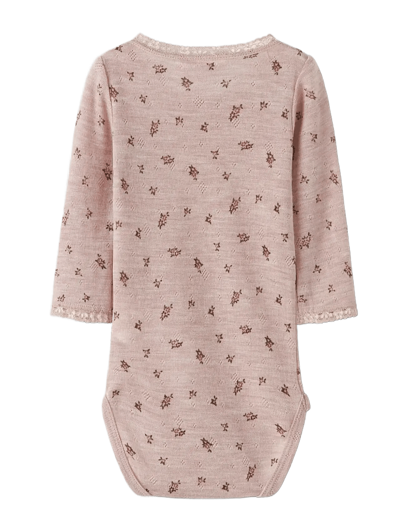 name it - NBFWANG WOOL NEEDLE LS BODY NOOS - base layer baby - shadow gray - 1