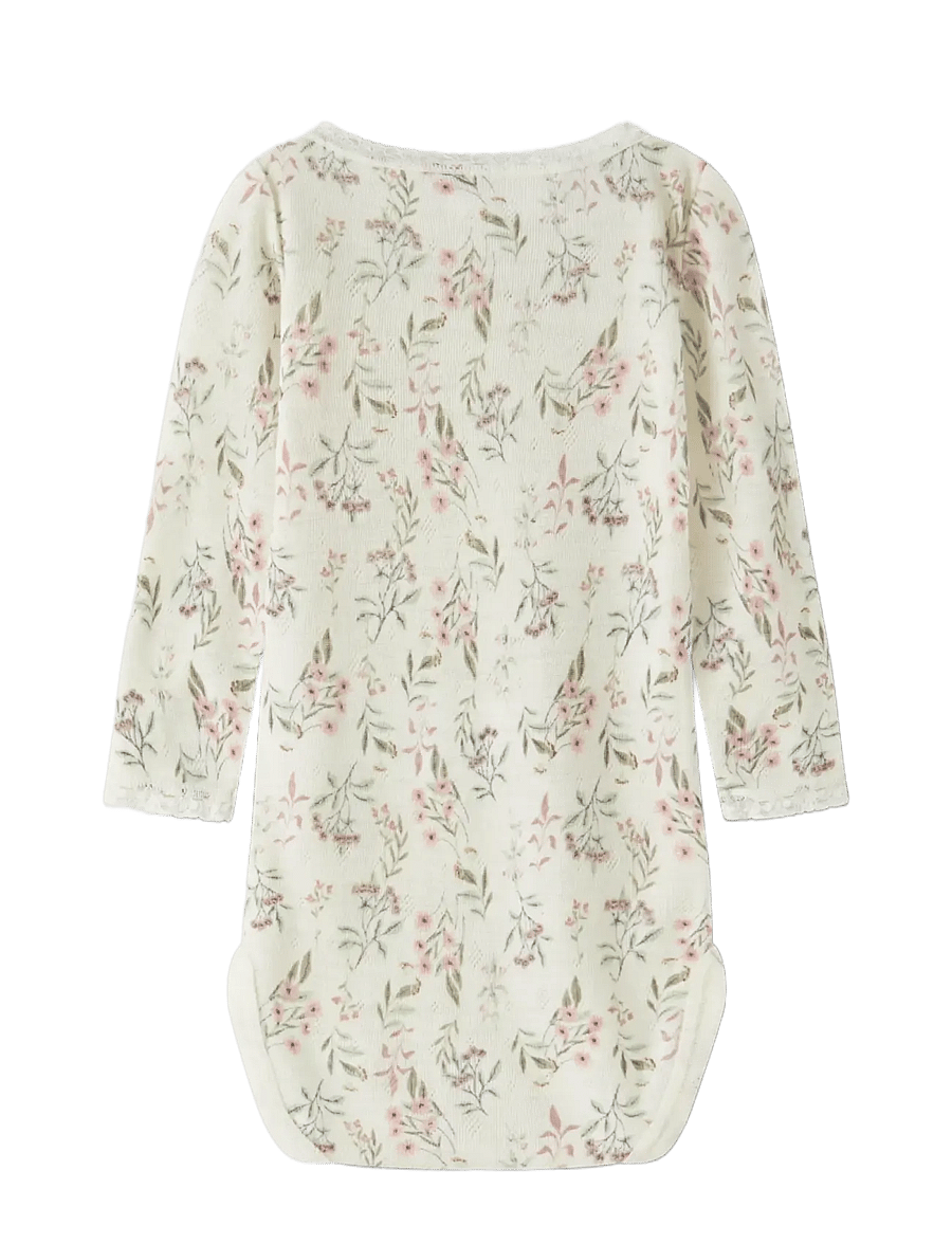 name it - NBFWANG WOOL NEEDLE LS BODY NOOS - base layer baby - snow white - 1