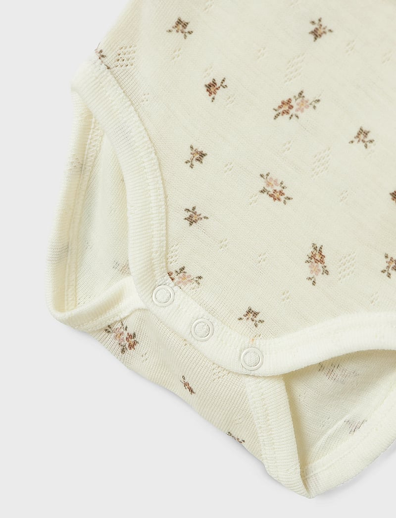 name it - NBFWANG WOOL NEEDLE LS BODY NOOS - långärmade bodies - snow white - 3