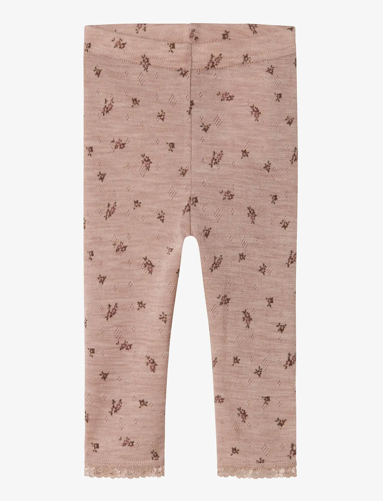 name it - NBFWANG WOOL NEEDLE LEGGING NOOS - underställ baby - shadow gray - 0