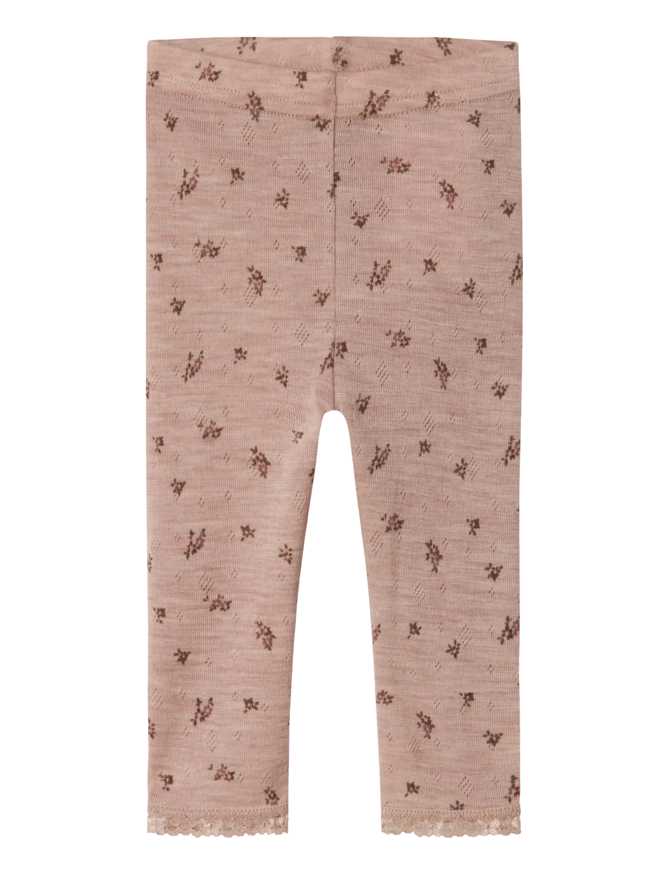 name it NBFWANG WOOL NEEDLE LEGGING NOOS - Funkionsunterwäsche - Hosen - SHADOW GRAY / beige