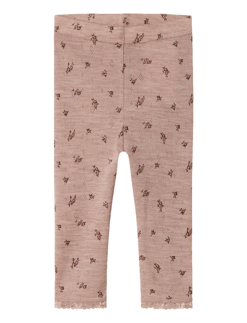 name it - NBFWANG WOOL NEEDLE LEGGING NOOS - underställ baby - shadow gray - 0