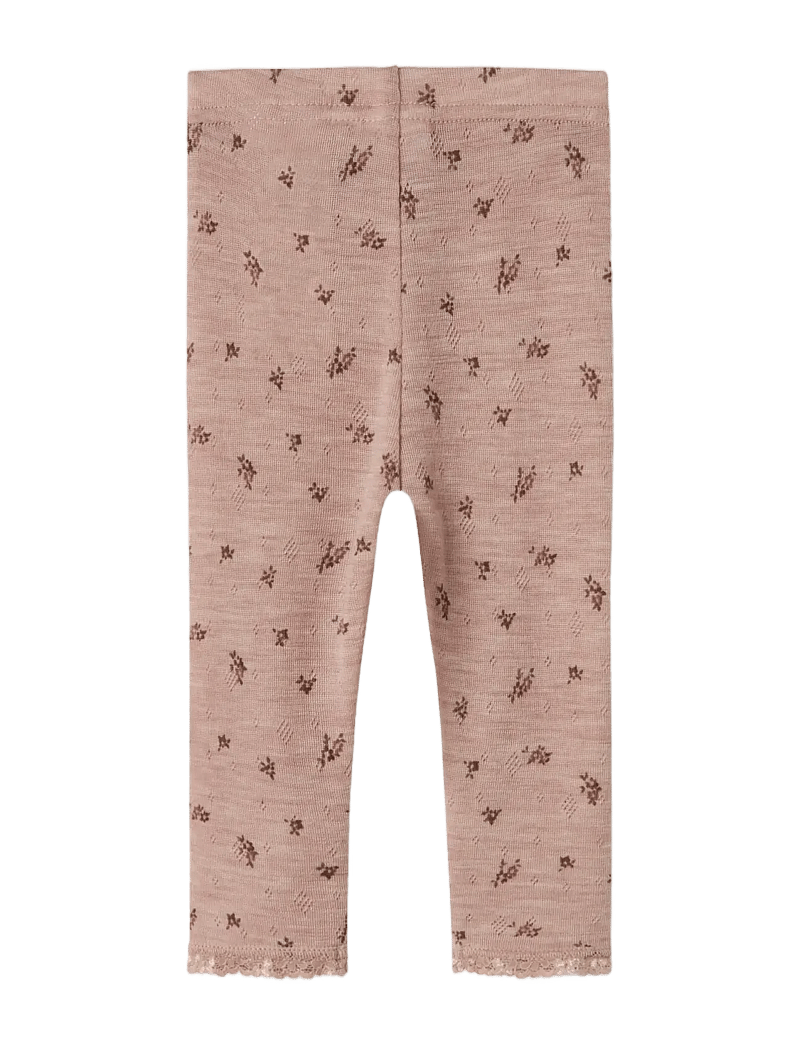 name it - NBFWANG WOOL NEEDLE LEGGING NOOS - underställ baby - shadow gray - 1