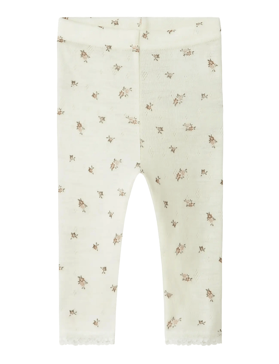 name it - NBFWANG WOOL NEEDLE LEGGING NOOS - base layer baby - snow white - 1