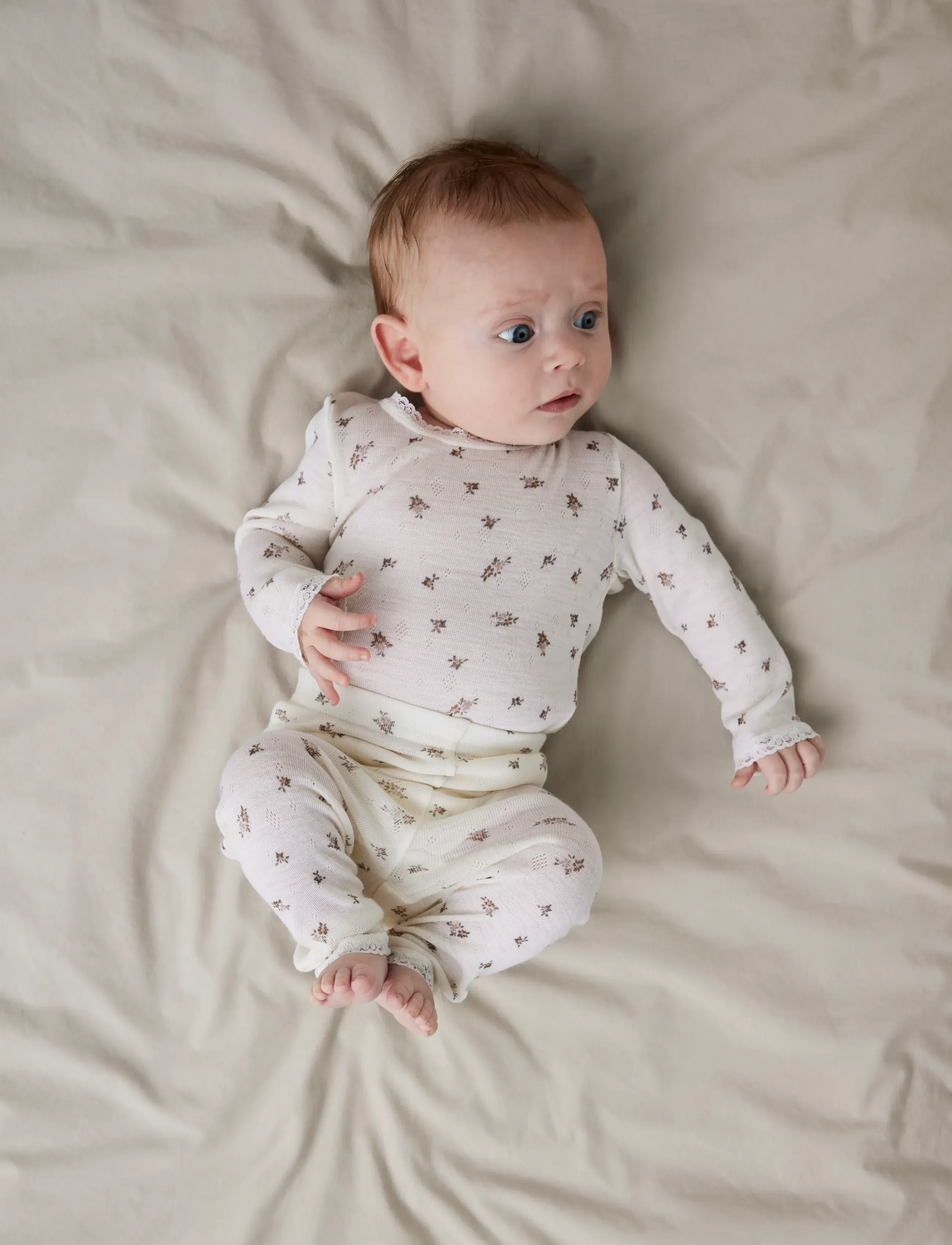 name it Nbfwang Wool Needle Legging Noos, 74, Cream, Underdele > Leggings, Børn