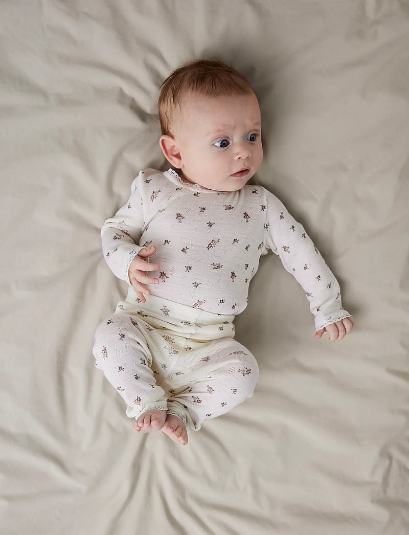 name it - NBFWANG WOOL NEEDLE LEGGING NOOS - base layer baby - snow white - 0