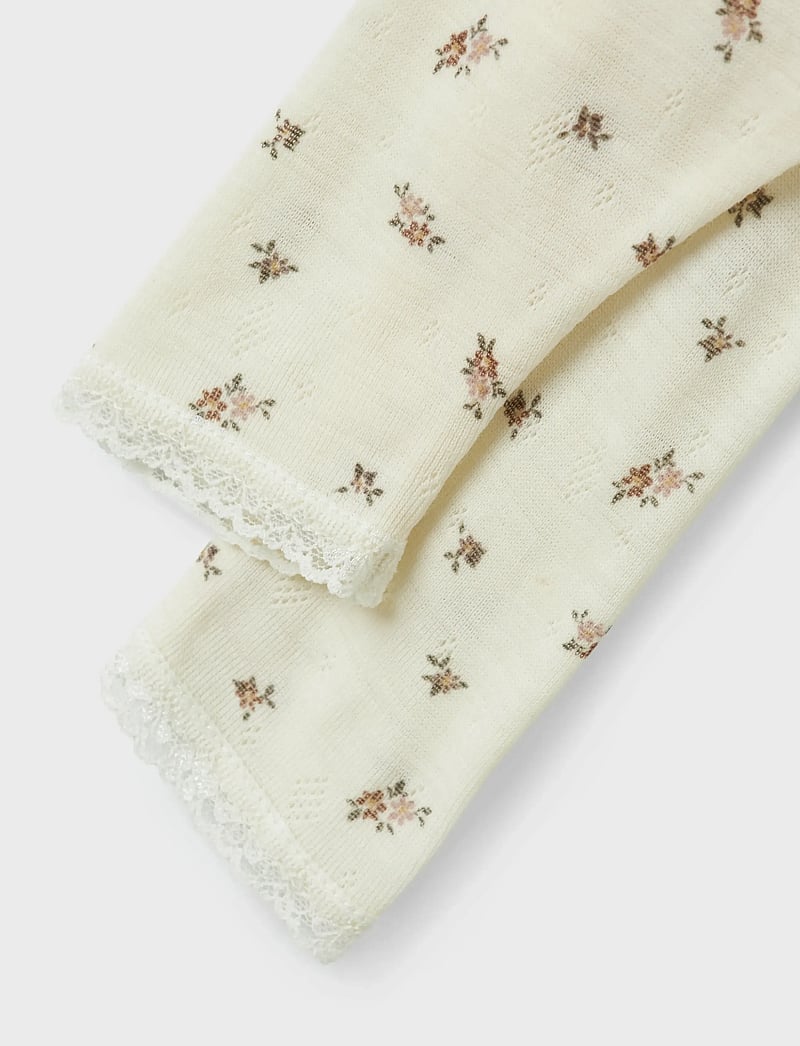 name it - NBFWANG WOOL NEEDLE LEGGING NOOS - base layer baby - snow white - 3