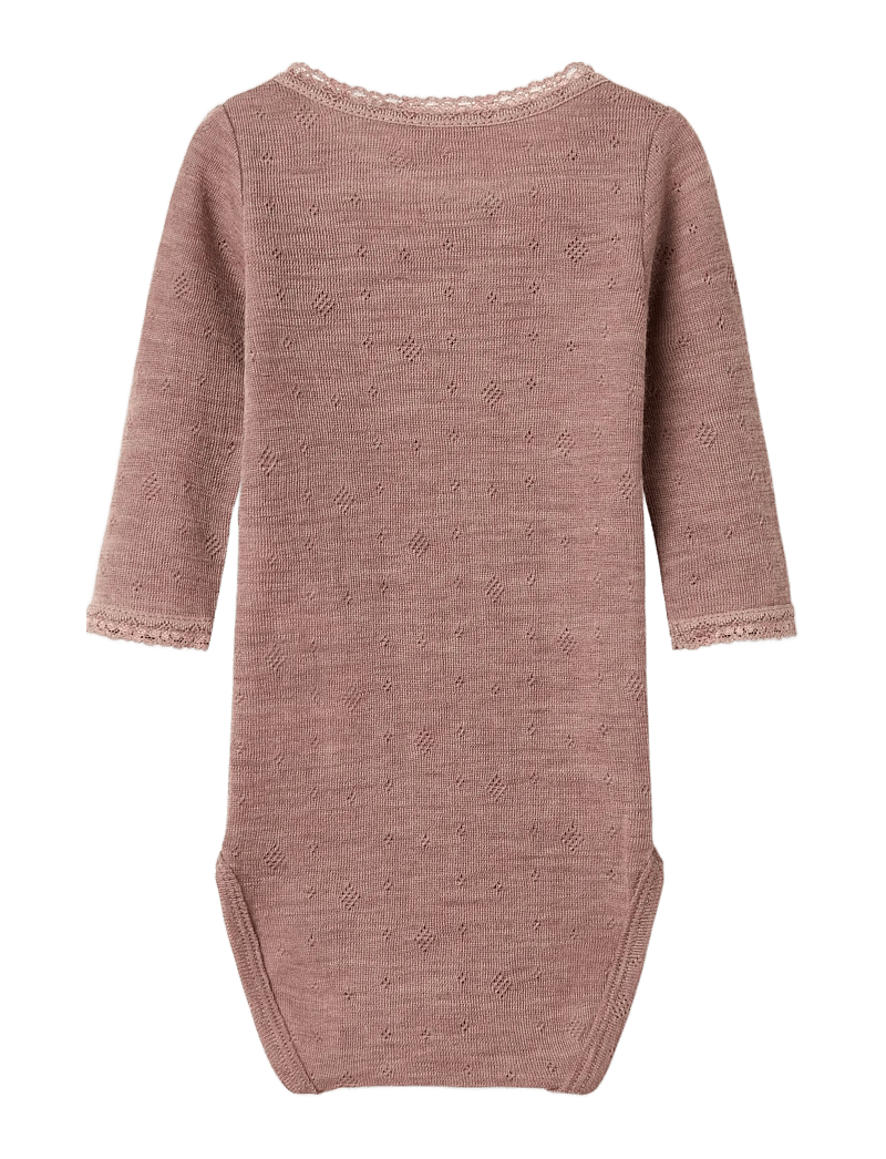 name it - NBFWANG WOOL NEEDLE LS BODY SOLID NOOS - langærmede bodyer - antler - 2
