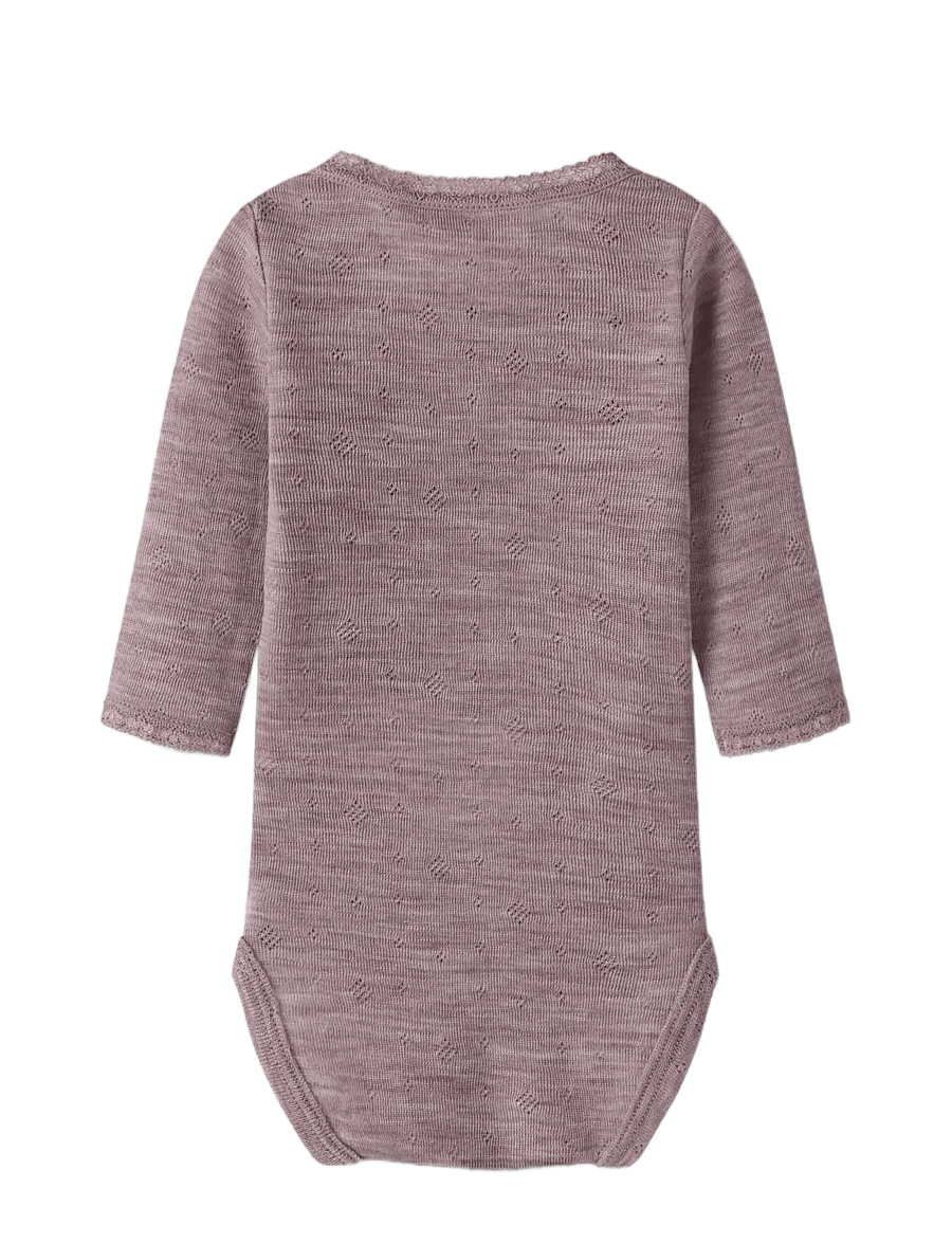 name it - NBFWANG WOOL NEEDLE LS BODY SOLID NOOS - base layer baby - toadstool - 1
