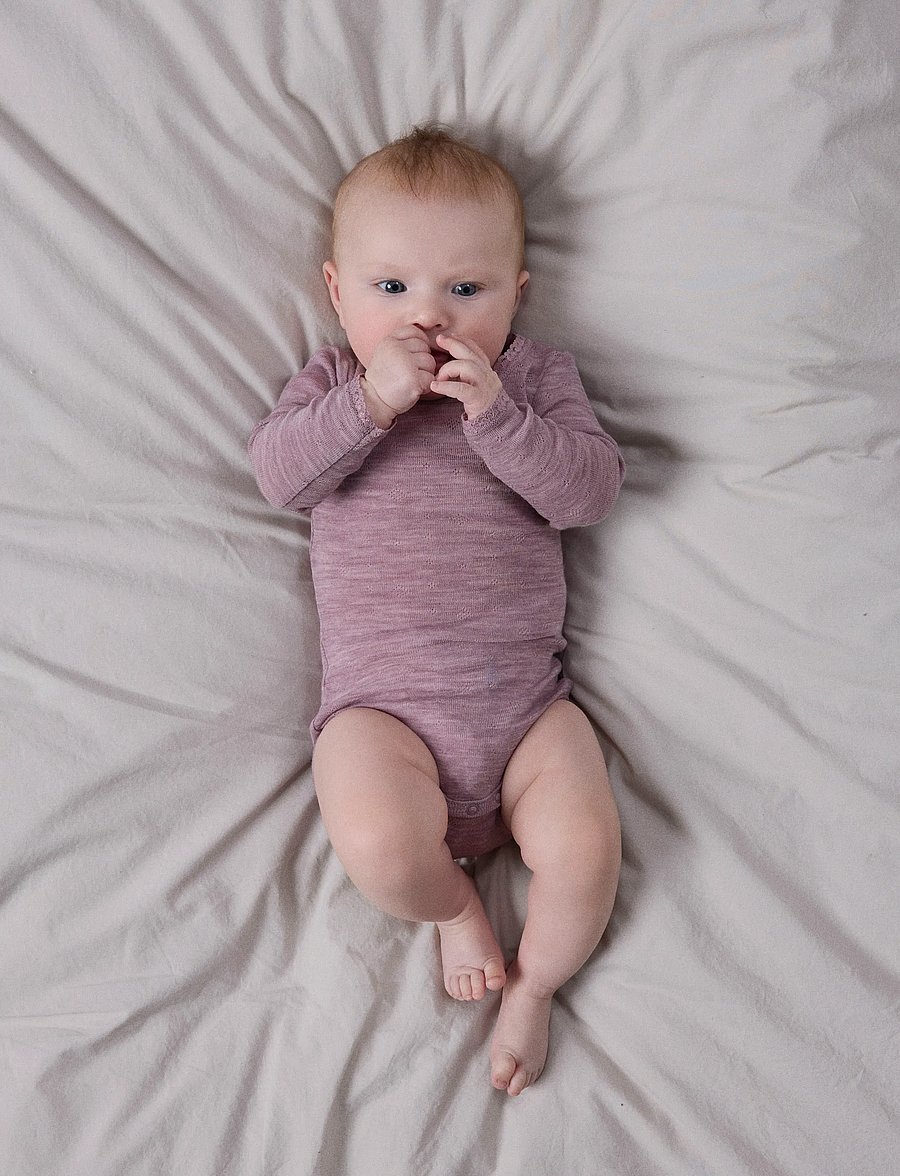 name it - NBFWANG WOOL NEEDLE LS BODY SOLID NOOS - base layer baby - toadstool - 2
