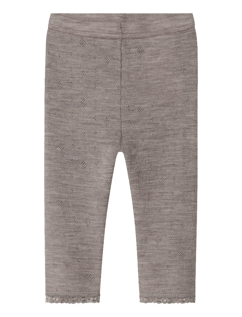 name it - NBFWANG WOOL NEEDLE LEGGING SOLID NOOS - uldundertøj baby - satellite - 0