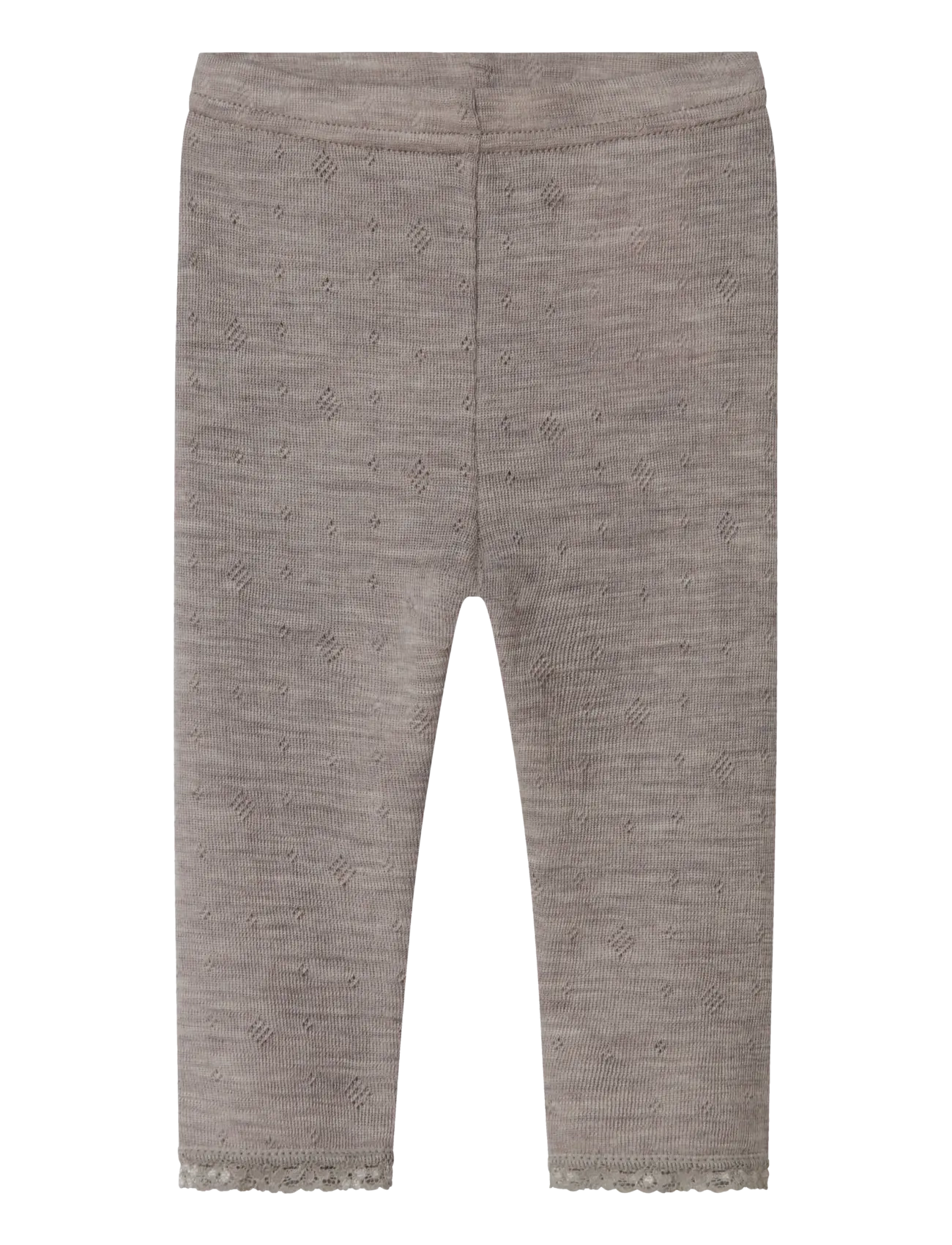 name it NBFWANG WOOL NEEDLE LEGGING SOLID NOOS - Uldundertøj baby - SATELLITE / beige