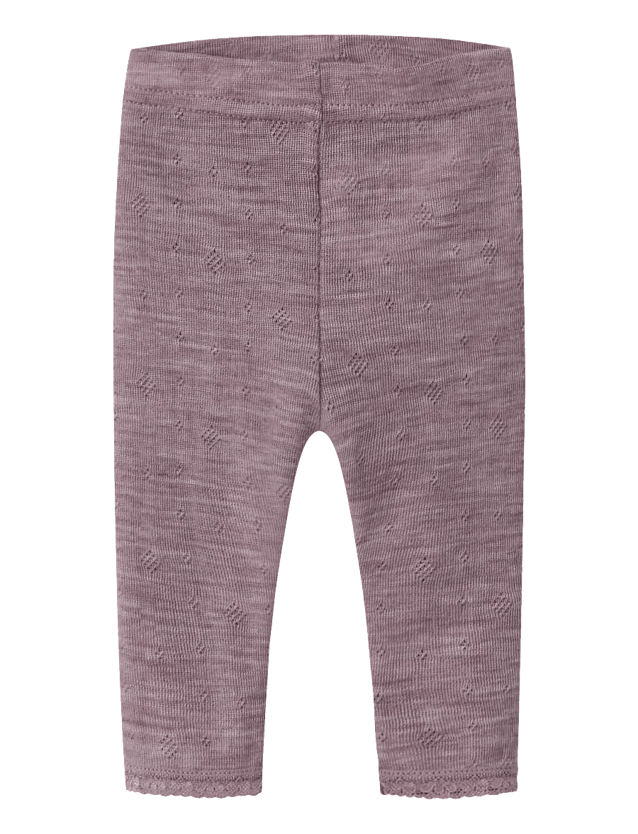 name it - NBFWANG WOOL NEEDLE LEGGING SOLID NOOS - termoveļa mazuļiem - toadstool - 0