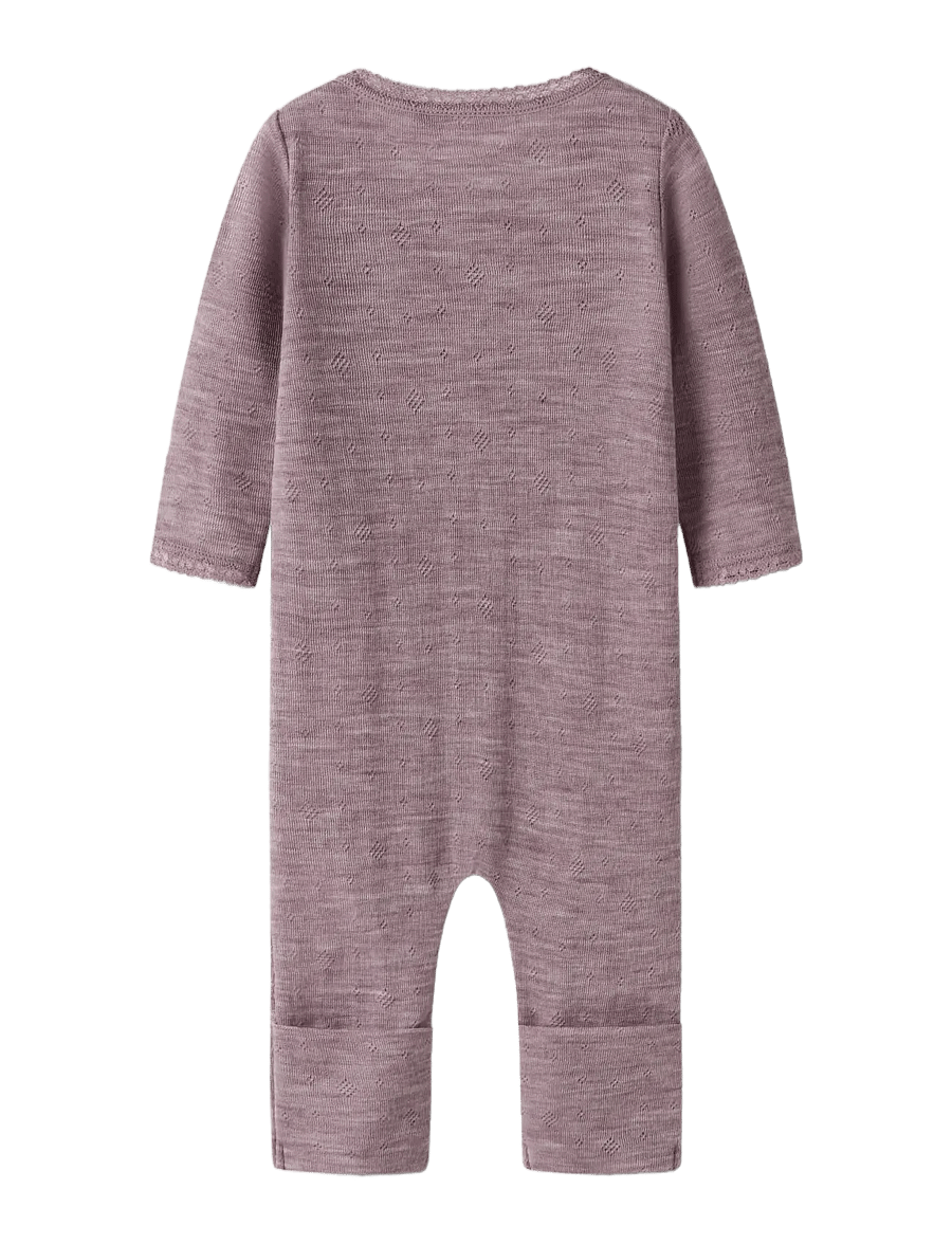 name it - NBFWANG WOOL NEEDLE NIGHTSUIT SOLID - schlafoveralls - toadstool - 1
