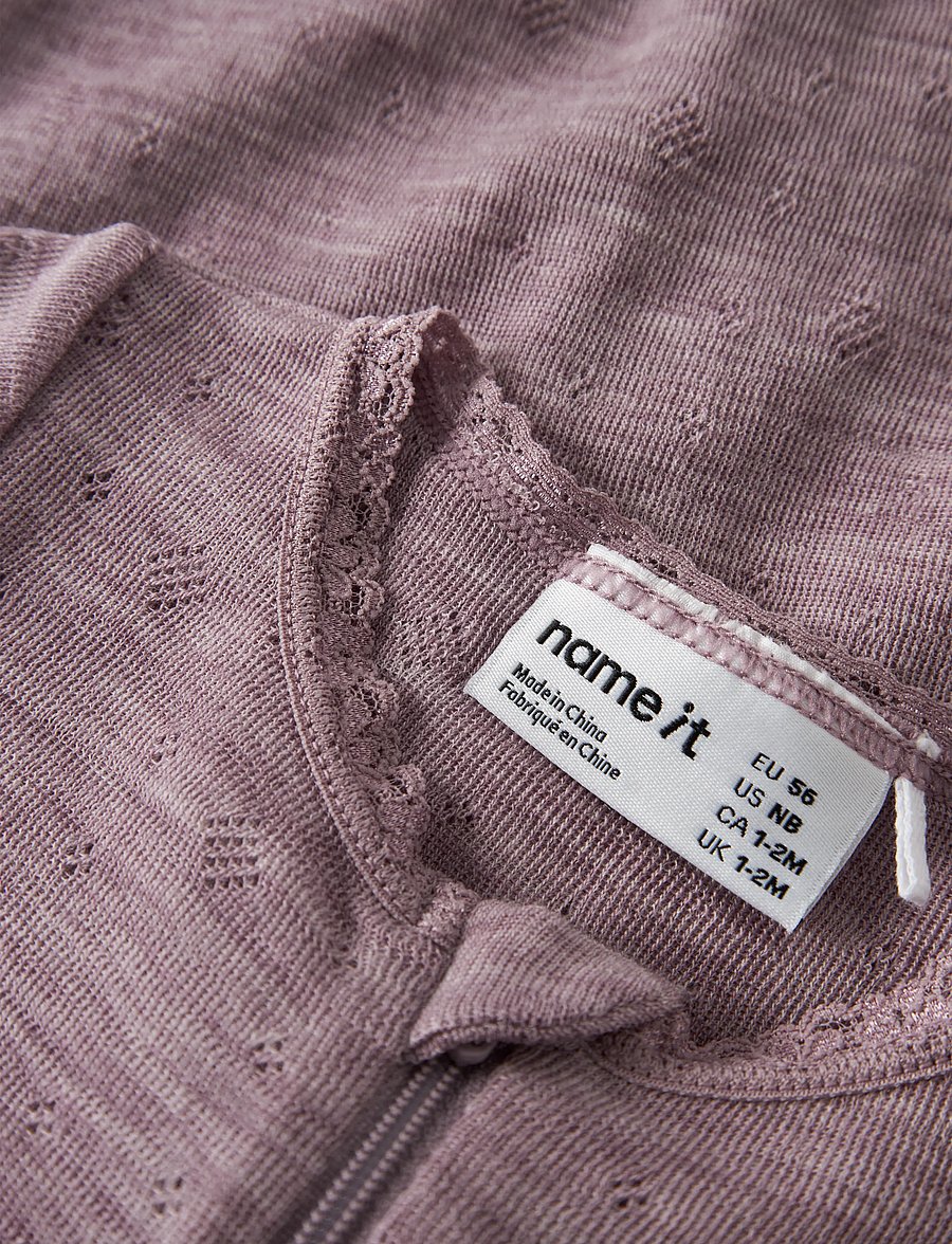 name it - NBFWANG WOOL NEEDLE NIGHTSUIT SOLID - schlafoveralls - toadstool - 2