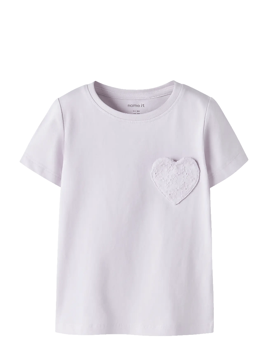 name it - NMFDEAS SS TOP - kurzärmelige - lavender fog - 0
