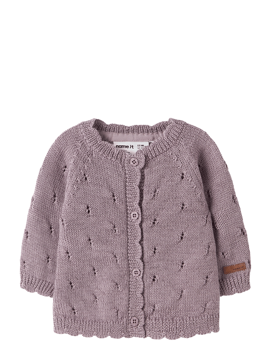 name it - NBFWRILLA WOOL LS KNIT CARD - cardigans - toadstool - 0