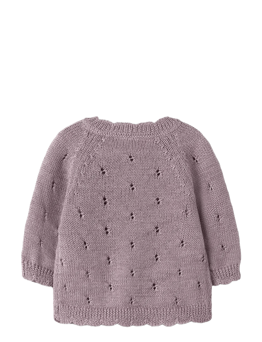 name it - NBFWRILLA WOOL LS KNIT CARD - cardigans - toadstool - 1
