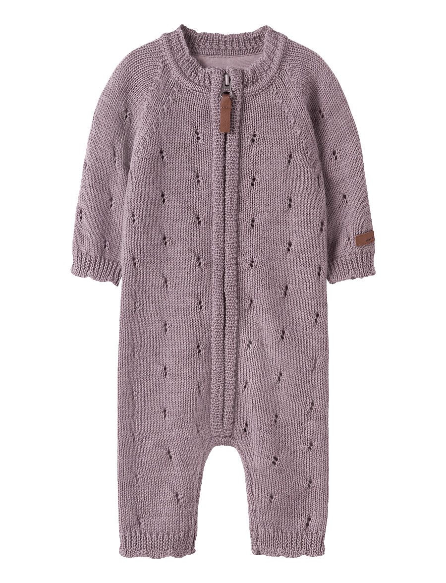 name it - NBFWRILLA WOOL LS KNIT SUIT - jumpsuits - toadstool - 0