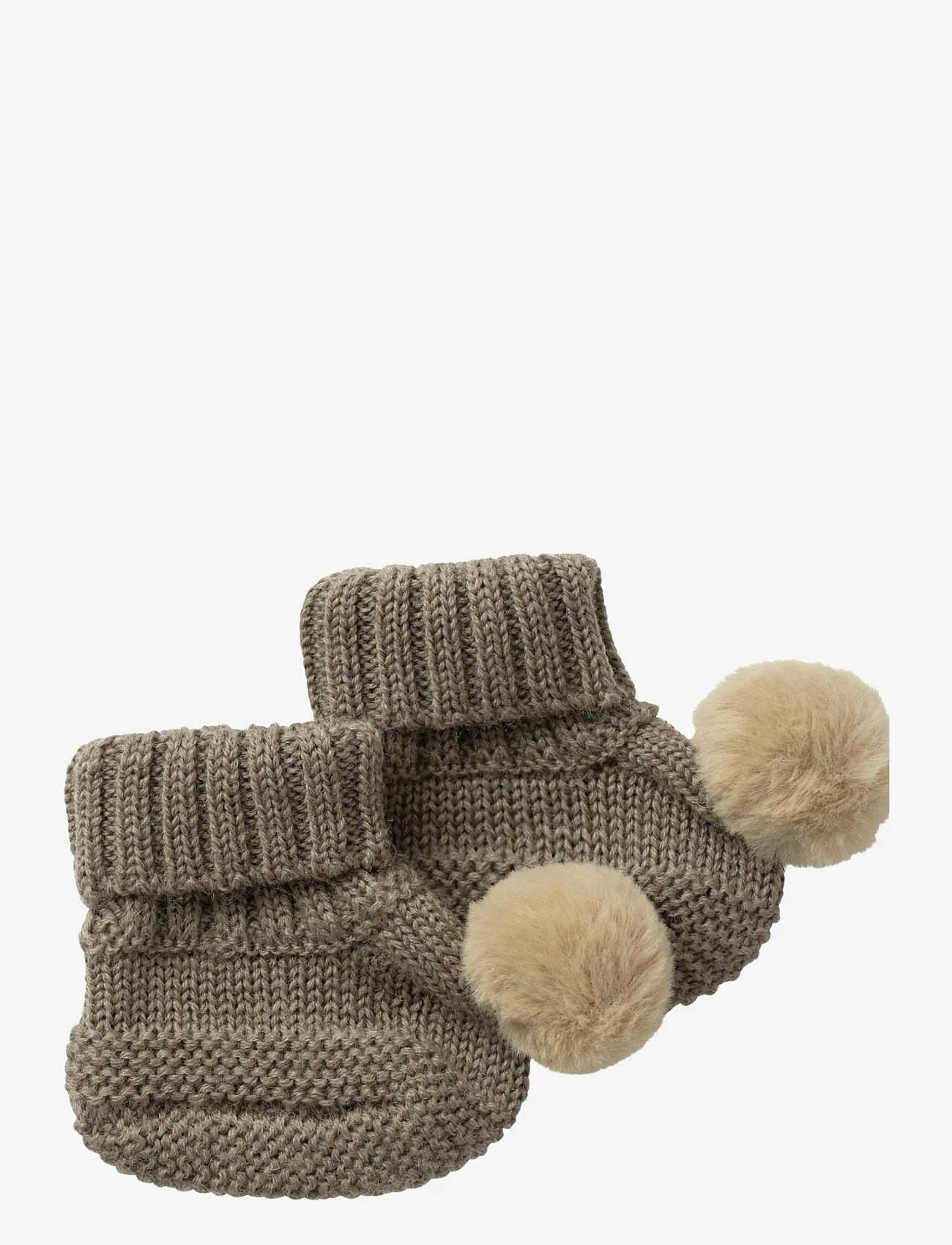 name it - NBFWRILLA WOOL KNIT SLIPPERS W/DOT - walnut - 0