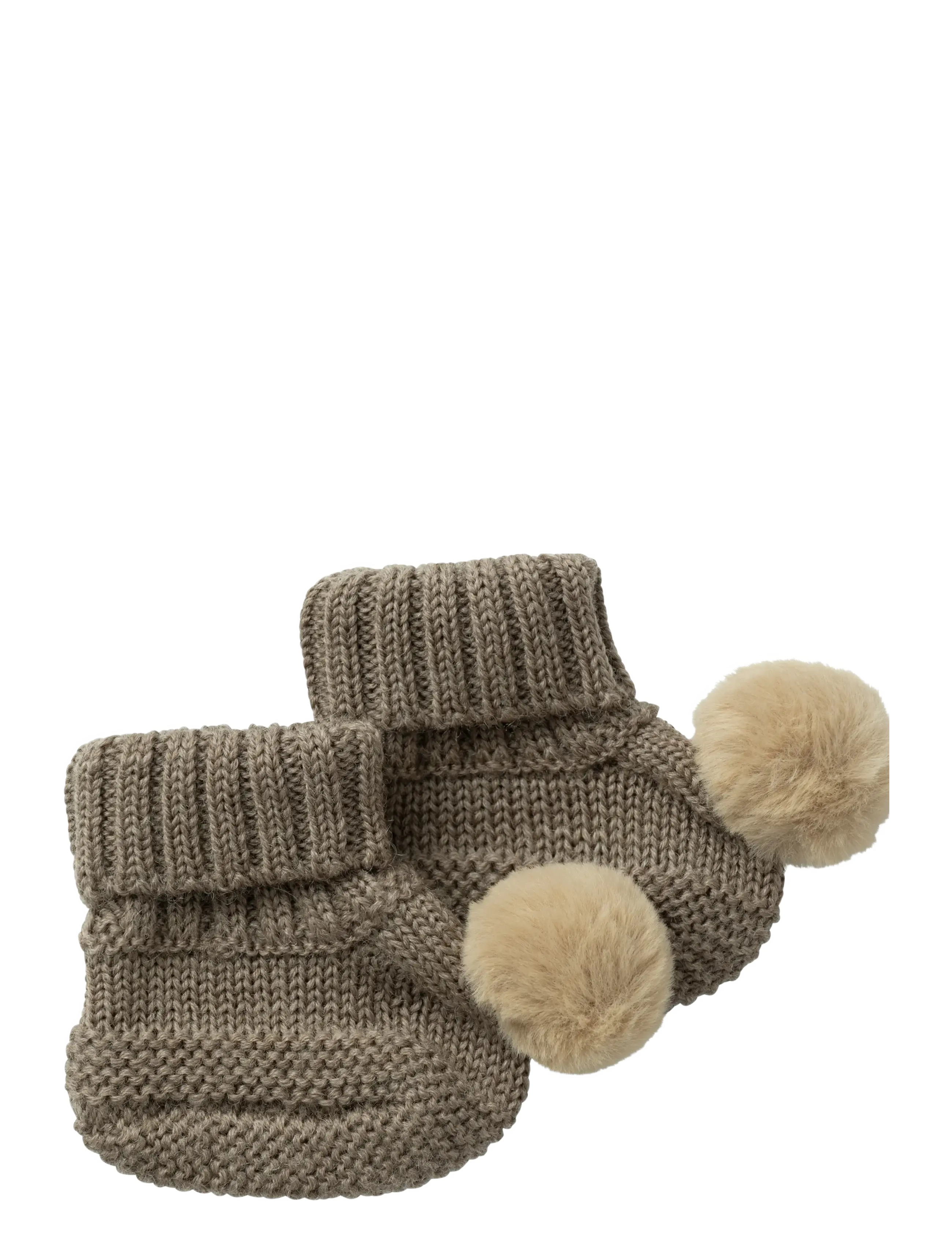 NBFWRILLA WOOL KNIT SLIPPERS W/DOT - WALNUT