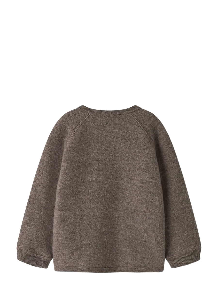 name it - NBFWMINO WOOL BRU LS CARD - cardigans - morel - 1